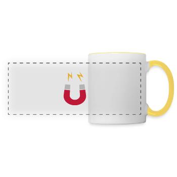 Magnet Logo Blitze lustig - Panoramatasse - Weiß/Gelb - Vorne