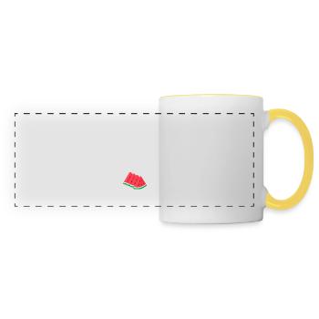 Math Le seul endroit où les gens achètent 66 pastèques - Mug panoramique contrasté et blanc - blanc/jaune - Devant