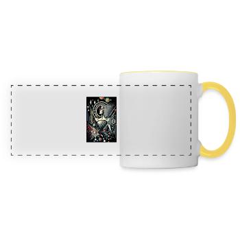 Cubethulhu Incarnation de Sandmarker Art - Mug panoramique contrasté et blanc - blanc/jaune - Devant