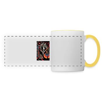 Cubethulhu incarnation of ash marker art - Panoramic Mug - white/yellow - Front