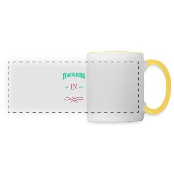 birthday present idea and free wifi hacker fans - Panoramatasse - Weiß/Gelb - Vorne