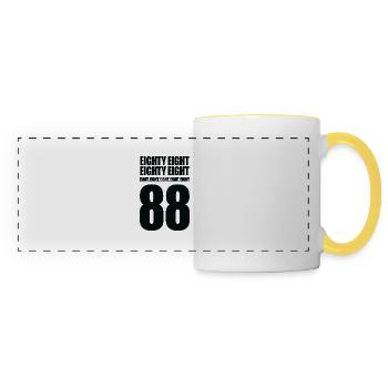 Eighty Eight Gift Techno Music - Panoramic Mug - white/yellow - Front