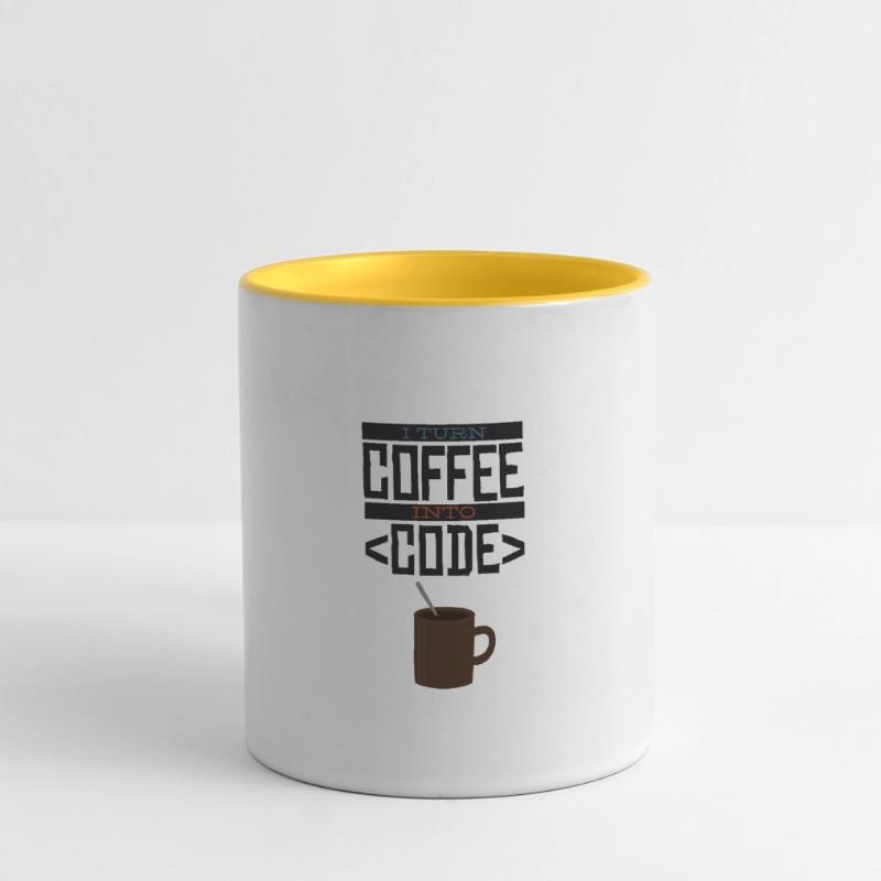 I turn coffee into code Programmierer Entwickler Panoramatasse