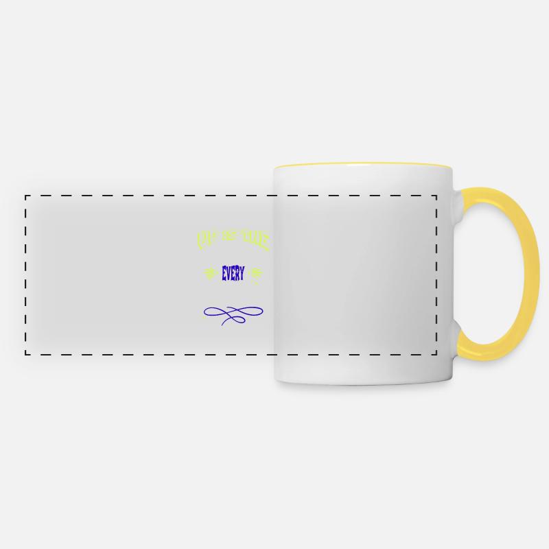 Déclaration de l’informatique informatique - Mug panoramique contrasté et blanc - blanc/jaune