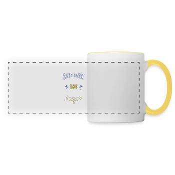 activism protest boys humor job statement - Panoramic Mug - white/yellow - Front
