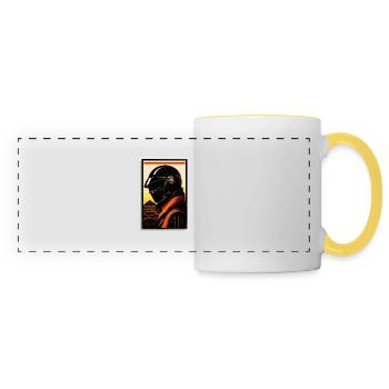 dans le style d’une gravure sur bois - Mug panoramique contrasté et blanc - blanc/jaune - Devant
