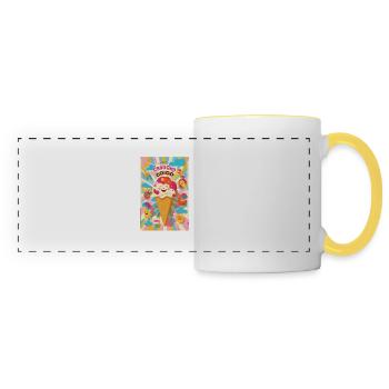ice cream style - Mug panoramique contrasté et blanc - blanc/jaune - Devant
