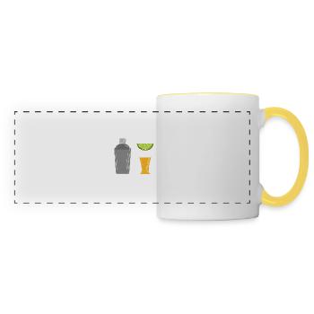 Tequila Threesome Funny Alcohol Party Saying - Panoramic Mug - white/yellow - Front