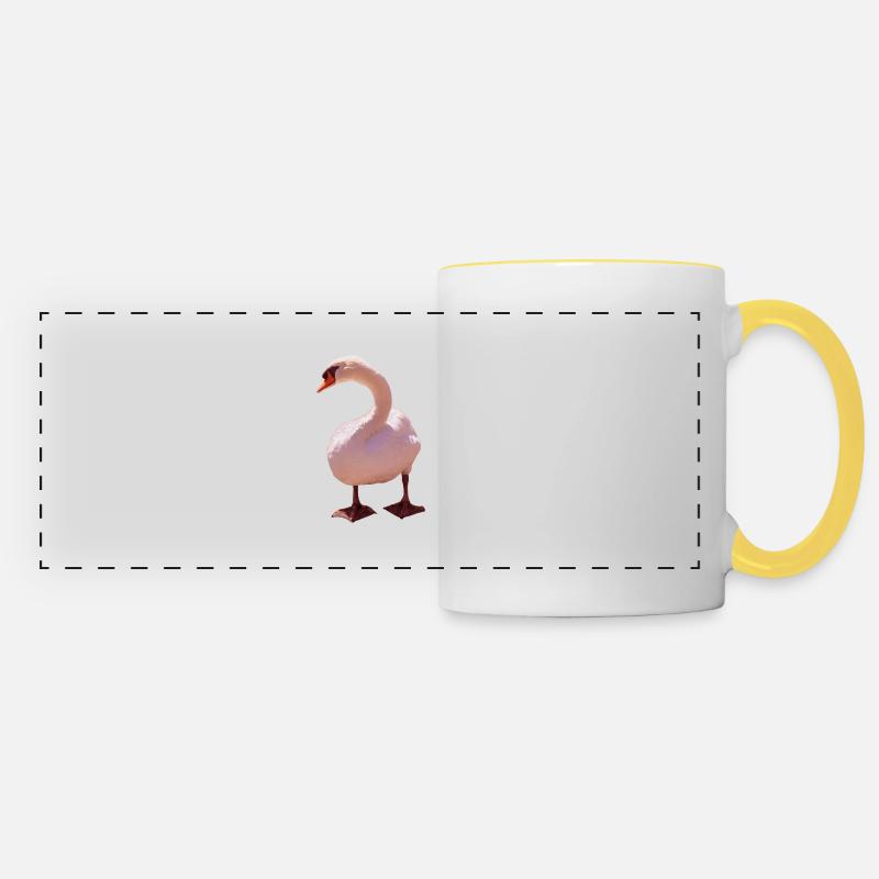 Cygne - Mug panoramique contrasté et blanc - blanc/jaune