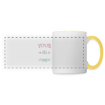 College Student Joke Funny Sayings PC Quote Admin - Panoramic Mug - white/yellow - Front