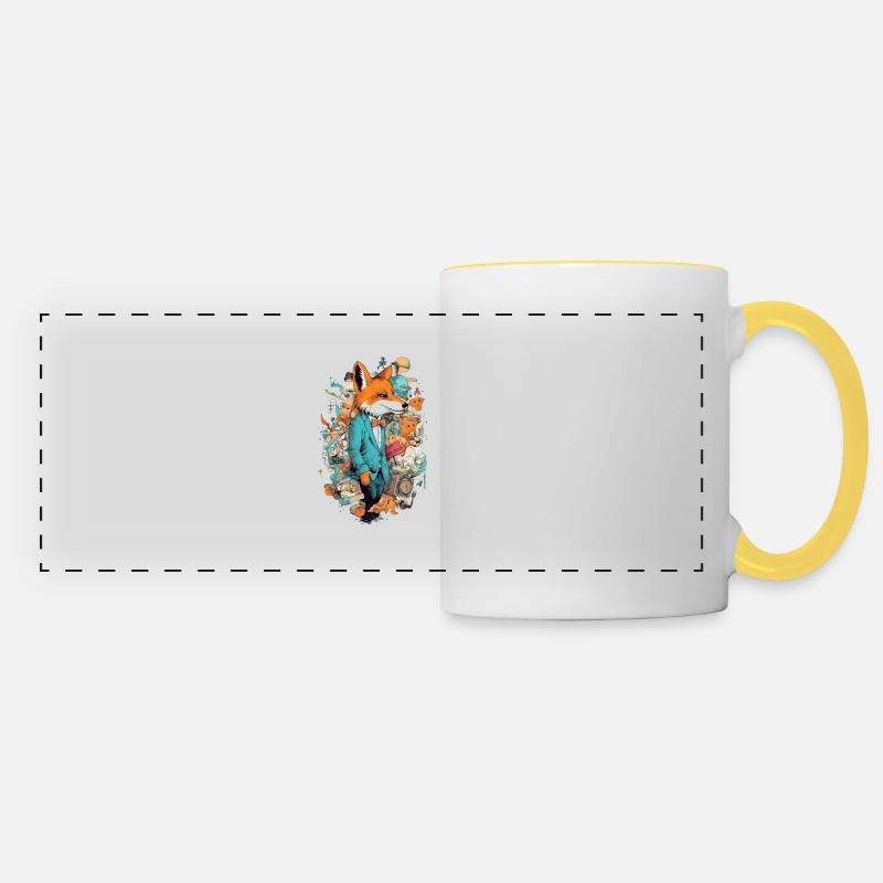 Zazou the fox - Panoramic Mug - white/yellow
