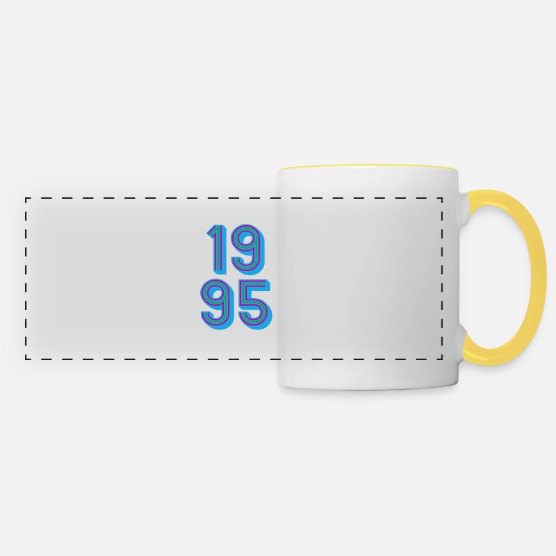 1995 Year of birth | Colors changeable - Panoramic Mug - white/yellow