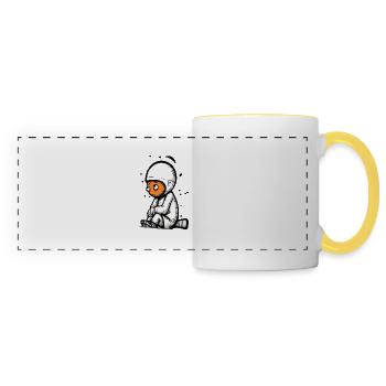 Mako grumpy street art - Panoramic Mug - white/yellow - Front