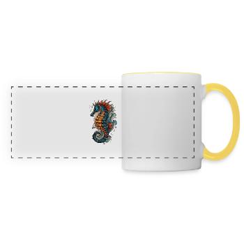 Hippocampe - Mug panoramique contrasté et blanc - blanc/jaune - Devant