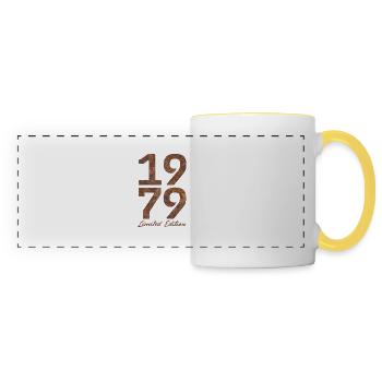 "Vintage 1979: Limited Edition in Rust Look" - Panoramic Mug - white/yellow - Front