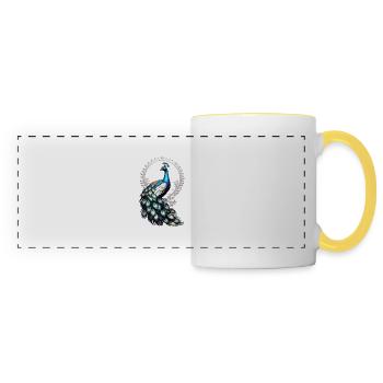 Paon - Mug panoramique contrasté et blanc - blanc/jaune - Devant