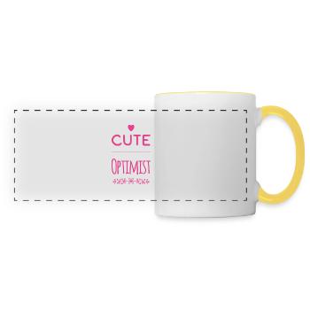 Dictons de bébé - idée cadeau - Mug panoramique contrasté et blanc - blanc/jaune - Devant