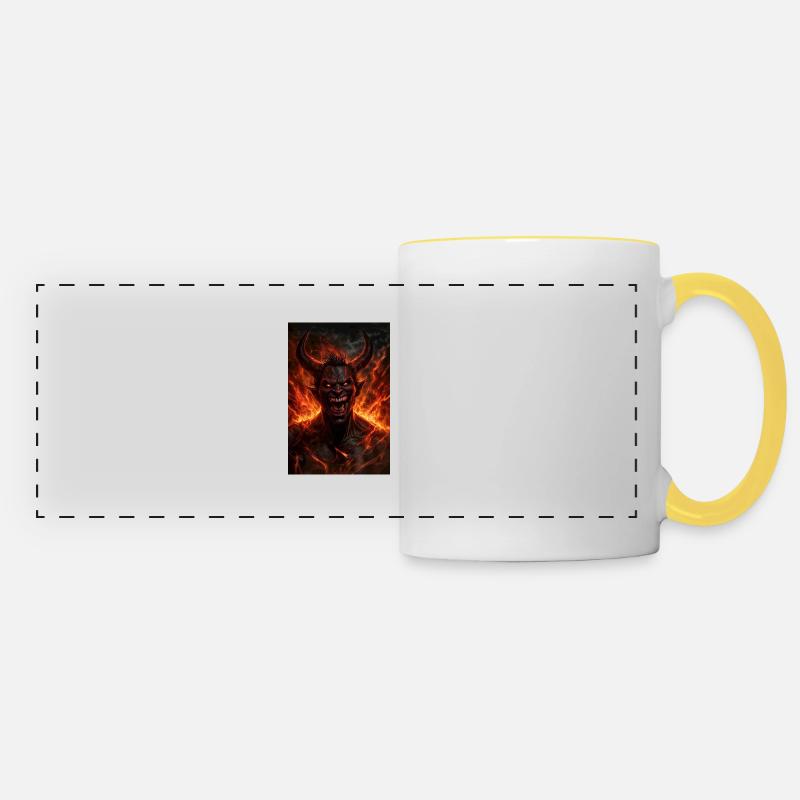 Seigneur de l’Enfer - Mug panoramique contrasté et blanc - blanc/jaune