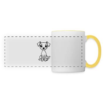 Whippet Dog Comic Cute - Panoramic Mug - white/yellow - Front