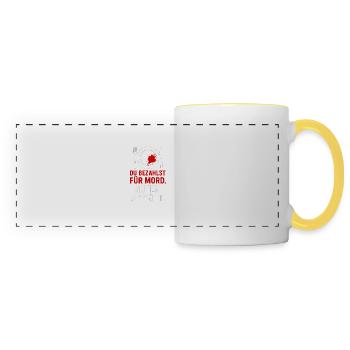 Murder on the plate - Panoramic Mug - white/yellow - Front