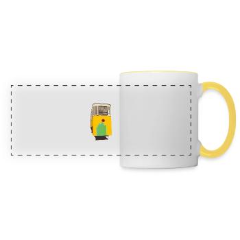 Funiculaire - Mug panoramique contrasté et blanc - blanc/jaune - Devant