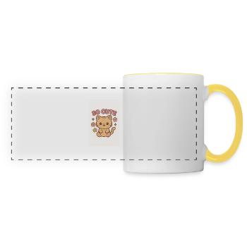 Un design de chat si mignon - Mug panoramique contrasté et blanc - blanc/jaune - Devant