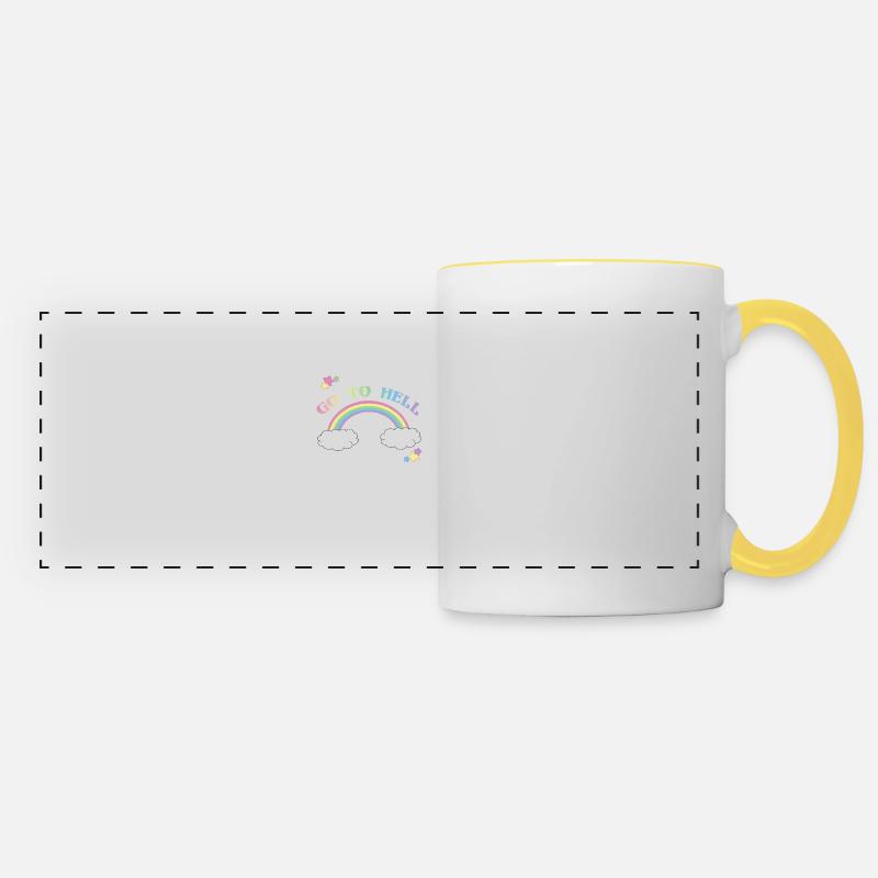 Go To Hell Rainbow - Panoramic Mug - white/yellow