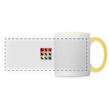 Retro Pop Art Otter Tier Geschenk - Panoramatasse - Weiß/Gelb - Vorne