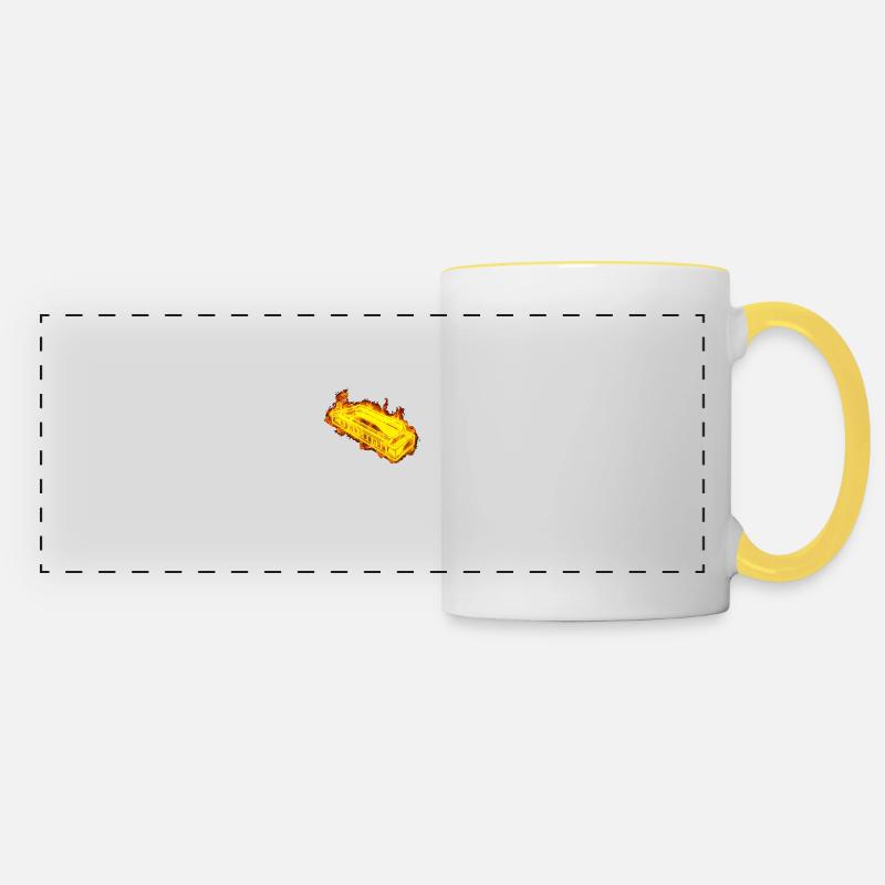 Feu Harmonica - Mug panoramique contrasté et blanc - blanc/jaune