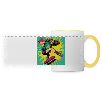 Skater Girl - Panoramic Mug - white/yellow - Front