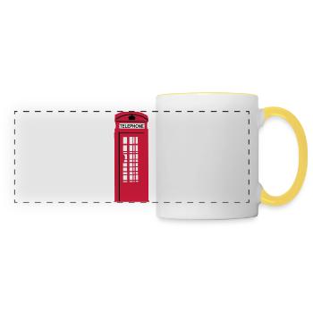 phone_box_1 - Mug panoramique contrasté et blanc - blanc/jaune - Devant