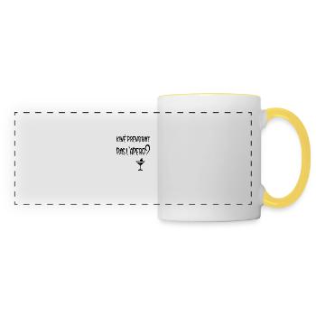 T-shirt kiné Kiné prendrait pas l'apéro cadeau - Mug panoramique contrasté et blanc - blanc/jaune - Devant