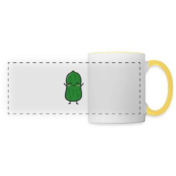 Saure Gurke Lustig Kawaii - Panoramatasse - Weiß/Gelb - Vorne