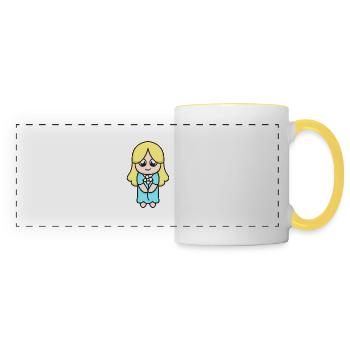 Signe du zodiaque Vierge - Mug panoramique contrasté et blanc - blanc/jaune - Devant