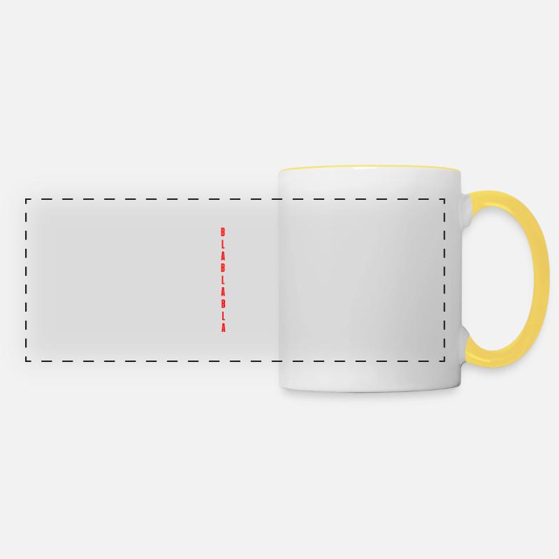 Liberté égalité fraternité bla bla bla - Mug panoramique contrasté et blanc - blanc/jaune