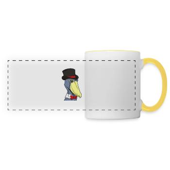 Shoebill Bird Ornithologist Forest I Gift - Panoramic Mug - white/yellow - Front