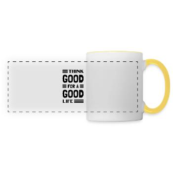 Think Good For A Good Life - Panoramic Mug - white/yellow - Front