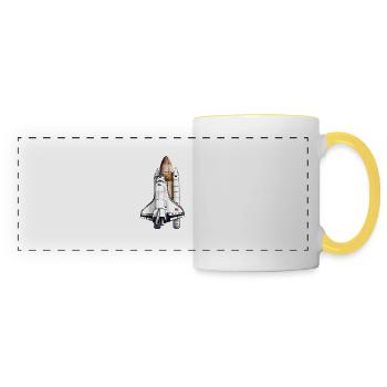 Navette spatiale au décollage - Mug panoramique contrasté et blanc - blanc/jaune - Devant