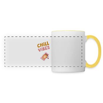 Ambiance décontractée - Mug panoramique contrasté et blanc - blanc/jaune - Devant