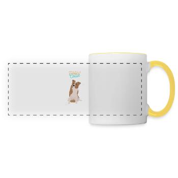 L’équipe Collie - Mug panoramique contrasté et blanc - blanc/jaune - Devant