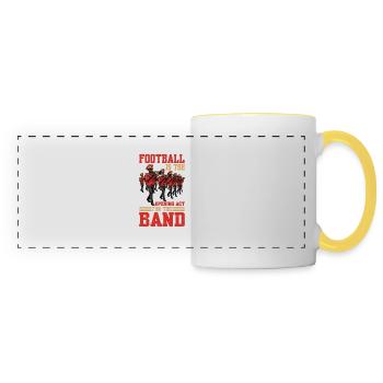 Le football fait la première partie du groupe - Mug panoramique contrasté et blanc - blanc/jaune - Devant