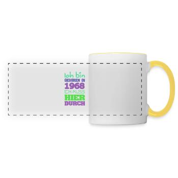 Born in 1968 - Panoramic Mug - white/yellow - Front