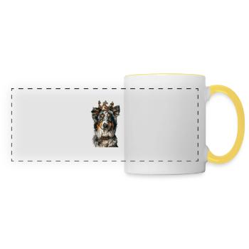 Berger australien - Mug panoramique contrasté et blanc - blanc/jaune - Devant