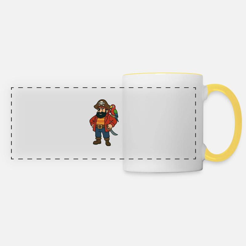 Pirate Comic - Panoramic Mug - white/yellow