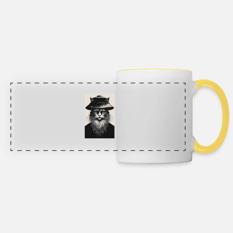 The Silent Cat - Panoramic Mug - white/yellow