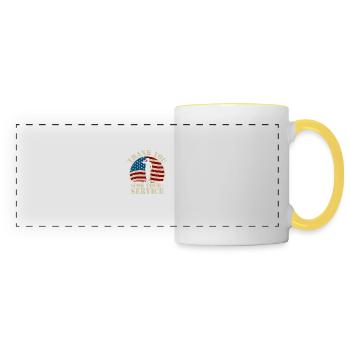 Merci pour votre service - Mug panoramique contrasté et blanc - blanc/jaune - Devant