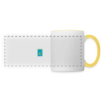 Kazakhstan - Mug panoramique contrasté et blanc - blanc/jaune - Devant
