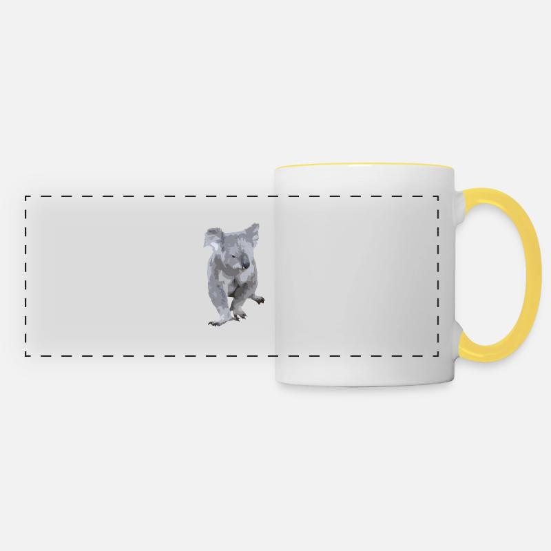 Koalatitude - Mug panoramique contrasté et blanc - blanc/jaune