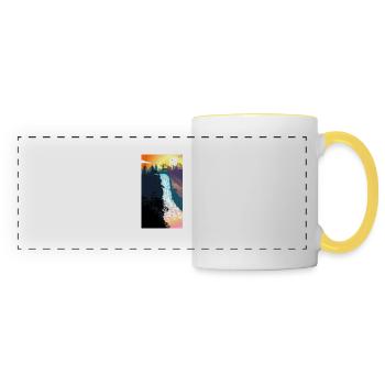 Waterfall Sunset - Panoramic Mug - white/yellow - Front