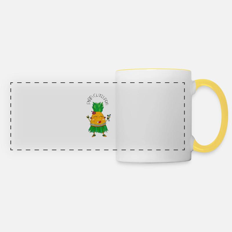 PinaCutelada - Mug panoramique contrasté et blanc - blanc/jaune